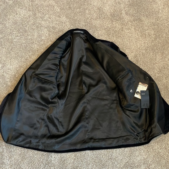 H&M Navy Blue Black Velvet Blazer 38R NWT - Picture 5 of 7
